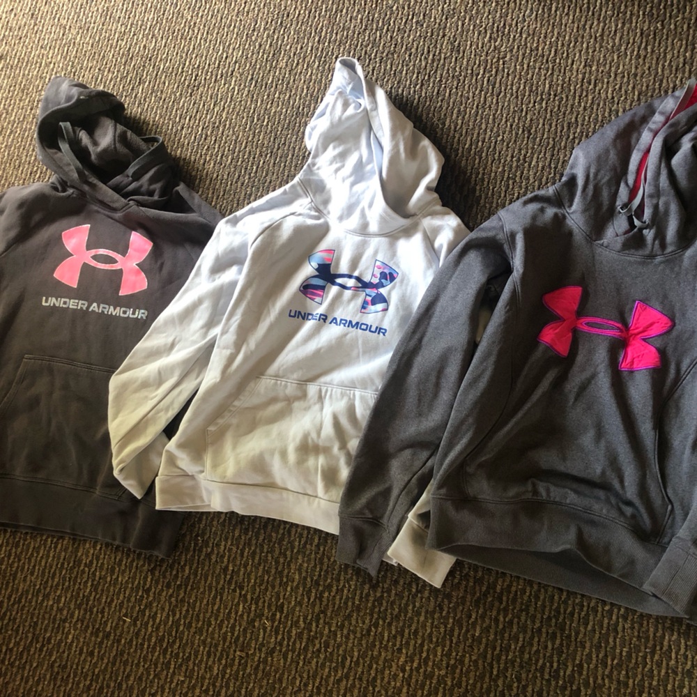 UA women’s sweatshirts small/xs all for $30.  Will sell separately